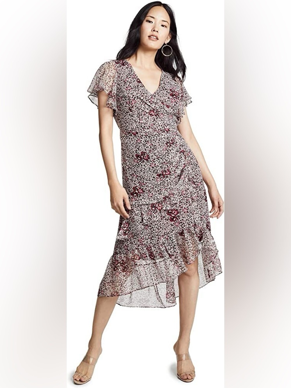 Shoshanna Elnora Floral Silk Midi Dress